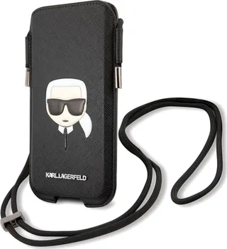 Pouzdro na mobilní telefon Karl Lagerfeld Head Saffiano PU Pouch S/M černé