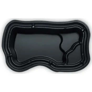 Zahradní jezírko 1000 L černé plastové tvarované jezírko PE 240x140x62 cm