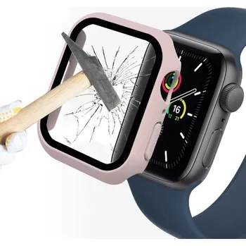 Příslušenství k chytrým hodinkám ENKAY 35914 ENKAY Obal s tvrzeným sklem pro Apple Watch 9 / 8 / 7 (41mm) růžový