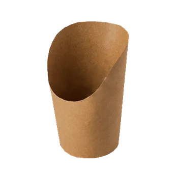 Jednorázové nádobí EcoPack Papírový kornout EKO na hranolky 480 ml kraft bal/50 ks