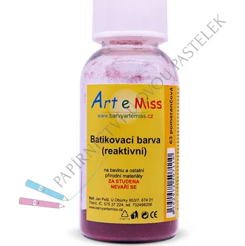 Speciální výtvarná barva ARTEMISS Barva batikovací v lahvičce 5g ARTEMIS pomerančová