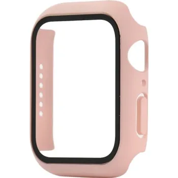 Příslušenství k chytrým hodinkám VSECHNONAMOBIL 34672 Plastový kryt s ochranným sklem pro Apple Watch 6 / SE / 5/4 (44mm) růžový