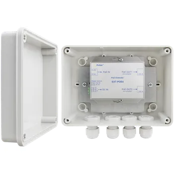 Switch POE EXTENDER (EXT. 48V) PULSAR EXT-POE4H V HERMETICKÉM POUZDŘE PRO 2 IP KAMERY
