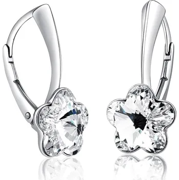 Náušnice Stříbrné náušnice se Swarovski® Crystals květ čirý VSW016E-clear