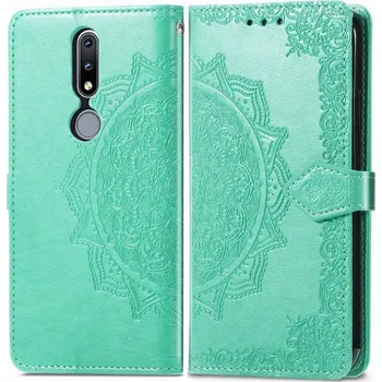 Náhradní kryt pro mobilní telefon VSECHNONAMOBIL 26501 ART Peňaženkový kryt Nokia 2.4 ORNAMENT zelený