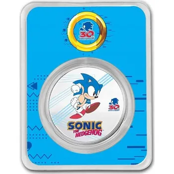 Stříbrná mince 1 Oz Sonic the Hedgehog 30. výročí Kolorováno