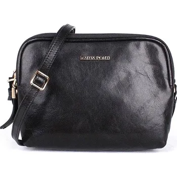 Kabelka Tříoddílová luxusní dámská kožená crossbody kabelka Marta Ponti A17 černá
