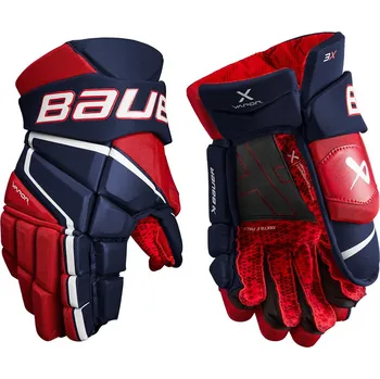 Hokejové rukavice Rukavice Bauer Vapor 3X S22 JR, Junior, 11", tmavě modrá-červená-bílá Bauer