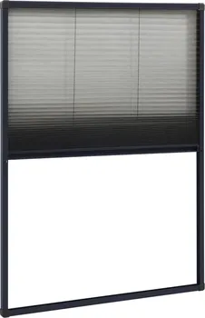Síť proti hmyzu vidaXL Plisovaná okenní síť hliník 80 x 120 cm antracitová