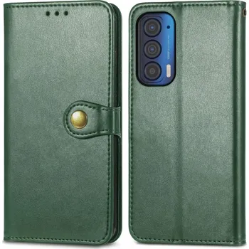Pouzdro na tablet VSECHNONAMOBIL 36730 LEATHER BUCKLE Peněženkový obal Motorola Edge 2021 zelený