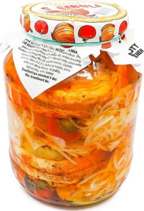 Nakládaný hermelín S CIBULÍ 1550g | DOBROTYSPRIBEHEM.CZ