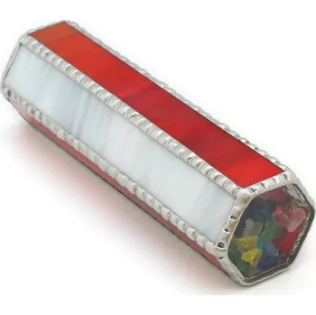 Kaleidoskop Krasohled skleněný červeno-bílý