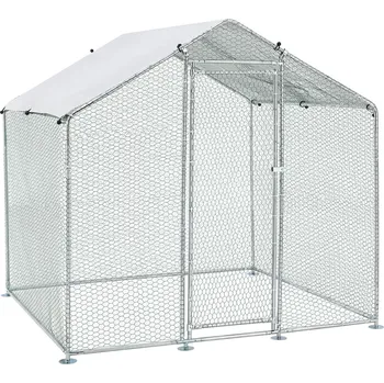 Venkovní klec pro slepice pozinkovaná s plachtou sedlová střecha Venkovní klec pro slepice pozinkovaná s plachtou sedlová střecha