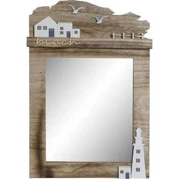 Zrcadlo Zrcadlo "DOMEČKY" dřevo 34x3x51cm