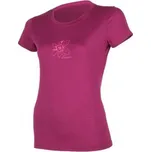 Dámské termotriko s krátkým rukávem Sensor Merino Wool – potisk L lila orchidea