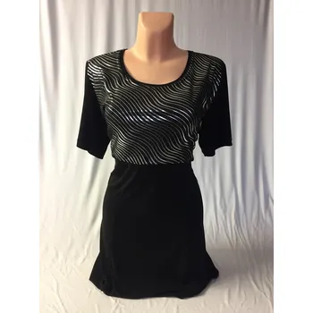 Dámská tunika Společenská halenka VLNKA, Barva Černá, Velikost XL 44, Materiál 98% Polyester 2% Lycra