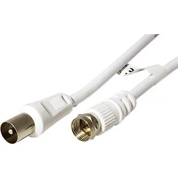 Anténní kabel goobay Kabel anténní TV, 70dB, 2x stíněný, F(M) - IEC169-2 M, 2,5m, bílý (11727) - 11.92.4494