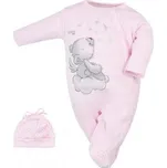 Kojenecký overal s čepičkou růžový