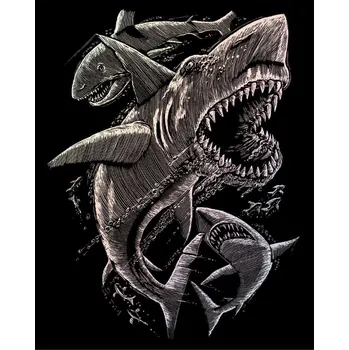 Puzzle ROYAL & LANGNICKEL Holografický škrabací obrázek Žralok