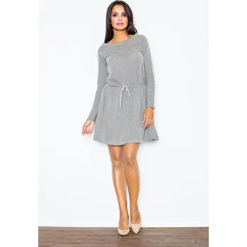 Dámské šaty Tmavě šedé bavlněné šaty M334 Dark grey Velikost: M