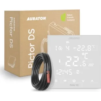 Termostat dotykový AURATON Pictor DS s týdenním programem, 2 čidla (prostorové + podlahové)