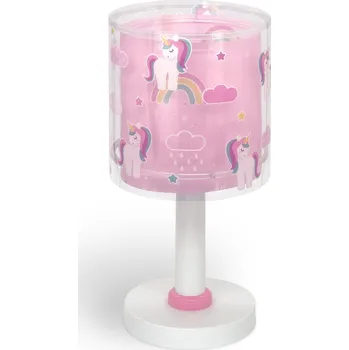 Lampička Dalber 41591 UNICORNS - Dětská stolní lampička s jednorožci + Dárek LED žárovka (Dětská lampička s motivem jednorožců)