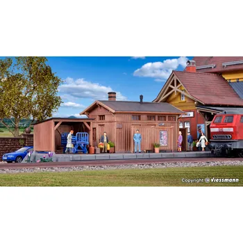 Modelová železnice Nádražní záchodky s kůlnou H0 - Kibri 39349