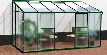 Skleník Vitavia Ida 7800 matné sklo 4 mm + PC 6 mm zelený