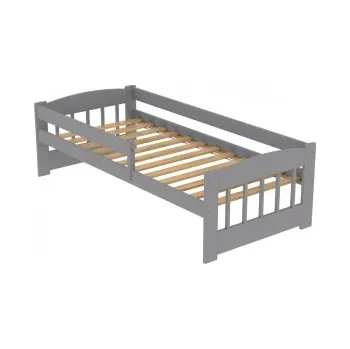Dětská postel Postel Edík z masivu borovice 180x80 cm - ŠEDÁ + rošt ZDARMA