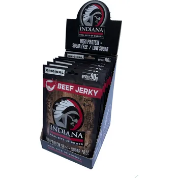 Sušené maso INDIANA Jerky hovězí Original ZIP 720g - display