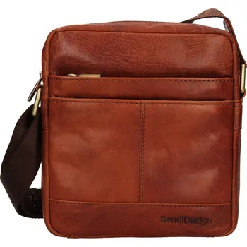 Pánská aktovka Panská kožená taška přes rameno SendiDesign Jacobe - koňak