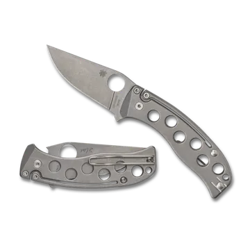 Pracovní nůž Spyderco PITS, zavírací nůž s klipem, střenka titan C192TIPM390