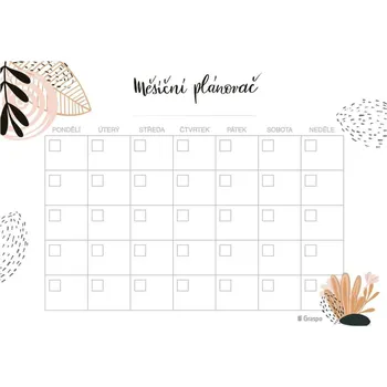 Kalendář Graspo Měsíční plánovač Abstrakt 2023