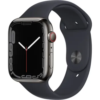 Chytré hodinky Apple Watch Series 7 41 mm Cellular, grafitový nerez s temně inkoustovým sportovním řemínkem