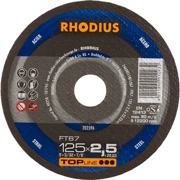Řezný kotouč Rhodius 202396 | Řezný kotouč 125x2,5x22,23 mm, FT67, rovný