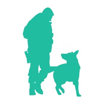 Samolepící dekorace SAMOLEPKA Psovod 003 pravá (25 - tyrkysová) NA AUTO, NÁLEPKA, FÓLIE, POLEP, TUNING, VLASTNÍ TEXT, TISK, AUTOSAMOLEPKY.cz, POLEPY, OBRÁZEK, LOGO, SAMOLEPKY