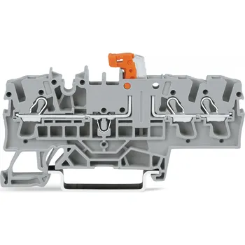 modulární přístroj a rozvaděč WAGO Svorka 2002-1771 3vodičová rozpojovací a měřicí, s možností zkoušení, držák rozpojovacího nože oranžový, šedá 2002-1771