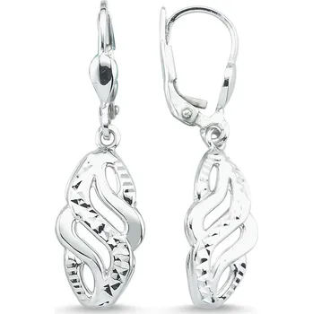 Náušnice Lillian Vassago Visací patentové náušnice v bílém zlatě LLV75-GER012