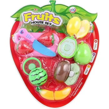 Dětská kuchyňka Kuchyňská krájecí sada ovoce na suchý zip s prkýnkem a nožíkem plast