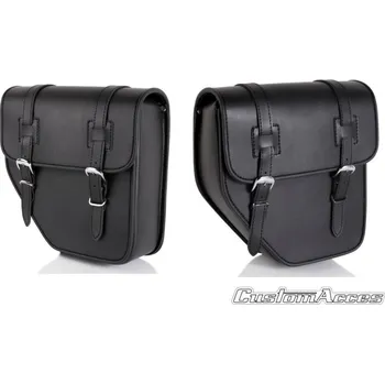 Zavazadlo na motocykl Kožená sedlová brašna CUSTOMACCES IBIZA API001N černý pár