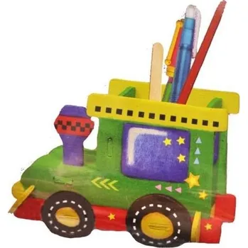 3D puzzle ARTLOVER 3D puzzle Stojánek na tužky Mašinka s barvičkami