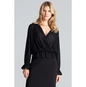 Dámská halenka Halenka se třpytkami M690 Black Velikost: XL