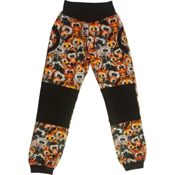 Chlapecké kalhoty dosupliku Dětské tepláky s dvojitými koleny vykulená zvířátka 122