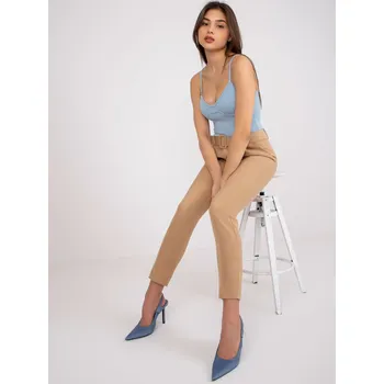 Dámské kalhoty Elegantní kalhoty s páskem Italy Fashion velbloudí EU velikost: XXL