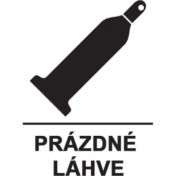 Značka PRÁZDNÉ LÁHVE, samolepicí fólie, 148 × 210 mm