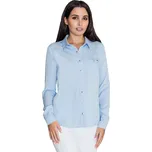 Světle modrá košile s dlouhým rukávem M581 Light blue Velikost: S