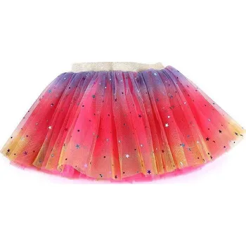 Dívčí sukně Čína Dívčí vícebarevná tutu sukýnka se třpytivými hvězdami Barva: Červená