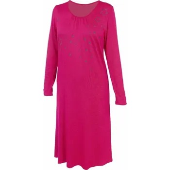 Dámská noční košile Dámská funkční noční košile, dlouhý rukáv JADENA 881 syt.růžová 4XL
