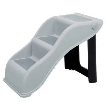 Schody a rampa pro psa Trixie Protiskluzové schody 3stupňové 34 x 39 x 54 cm světle šedé