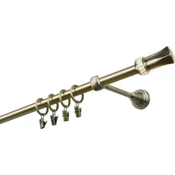 Garnýž kovová 100 cm jednořadá 19 Pluton crystal mosaz